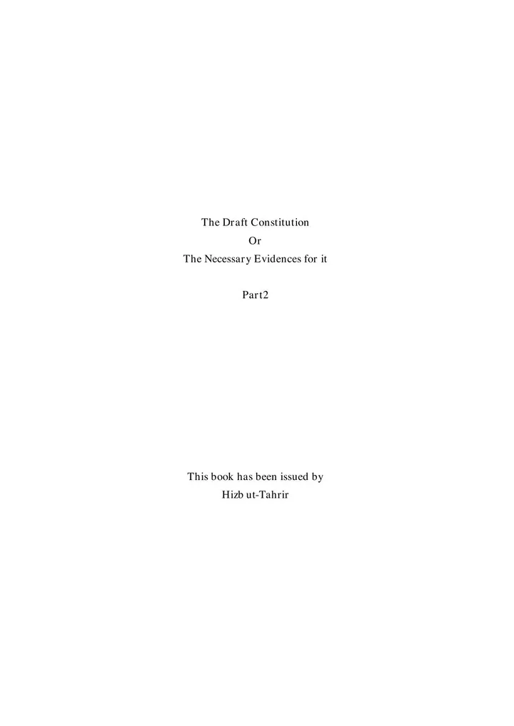 The Draft Constitution or the Necessary Evidences for It Part 2 cover