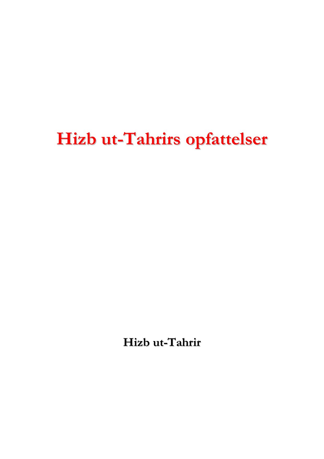 Hizb ut Tahrirs Opfattelser cover