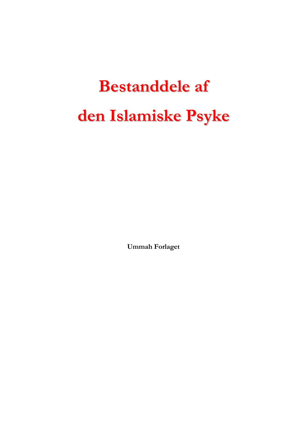 Bestanddele af den Islamiske Psyke cover