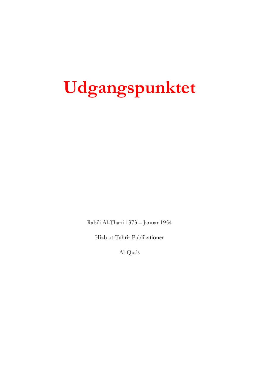 Udgangspunktet cover