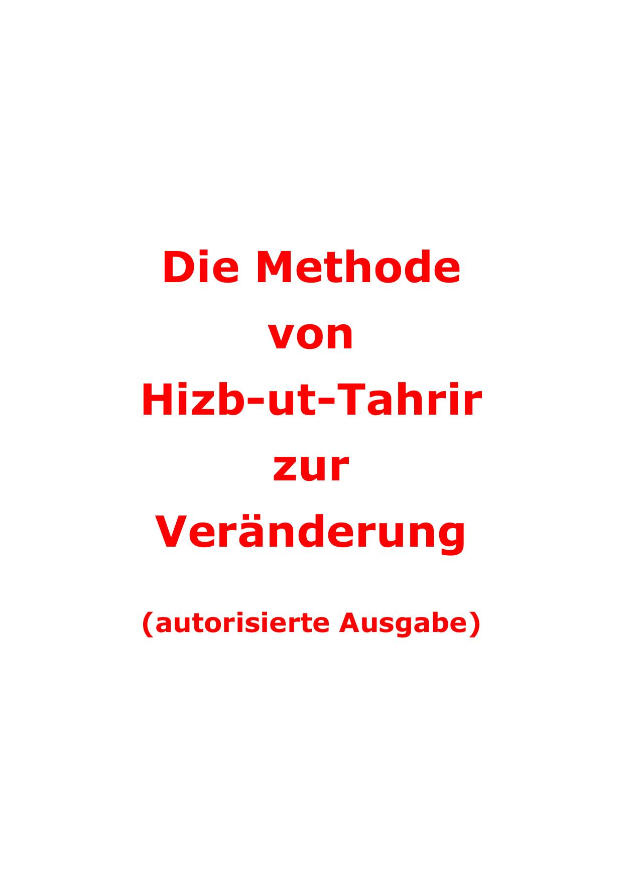Die Methode von Hizb ut Tahrir zur Veränderung cover