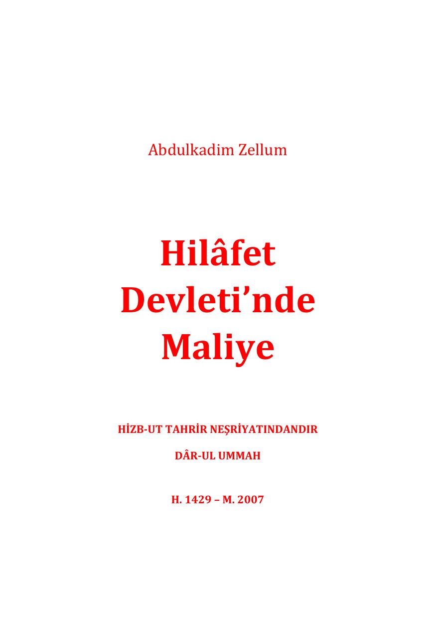 Hilâfet Devleti’nde Maliye cover