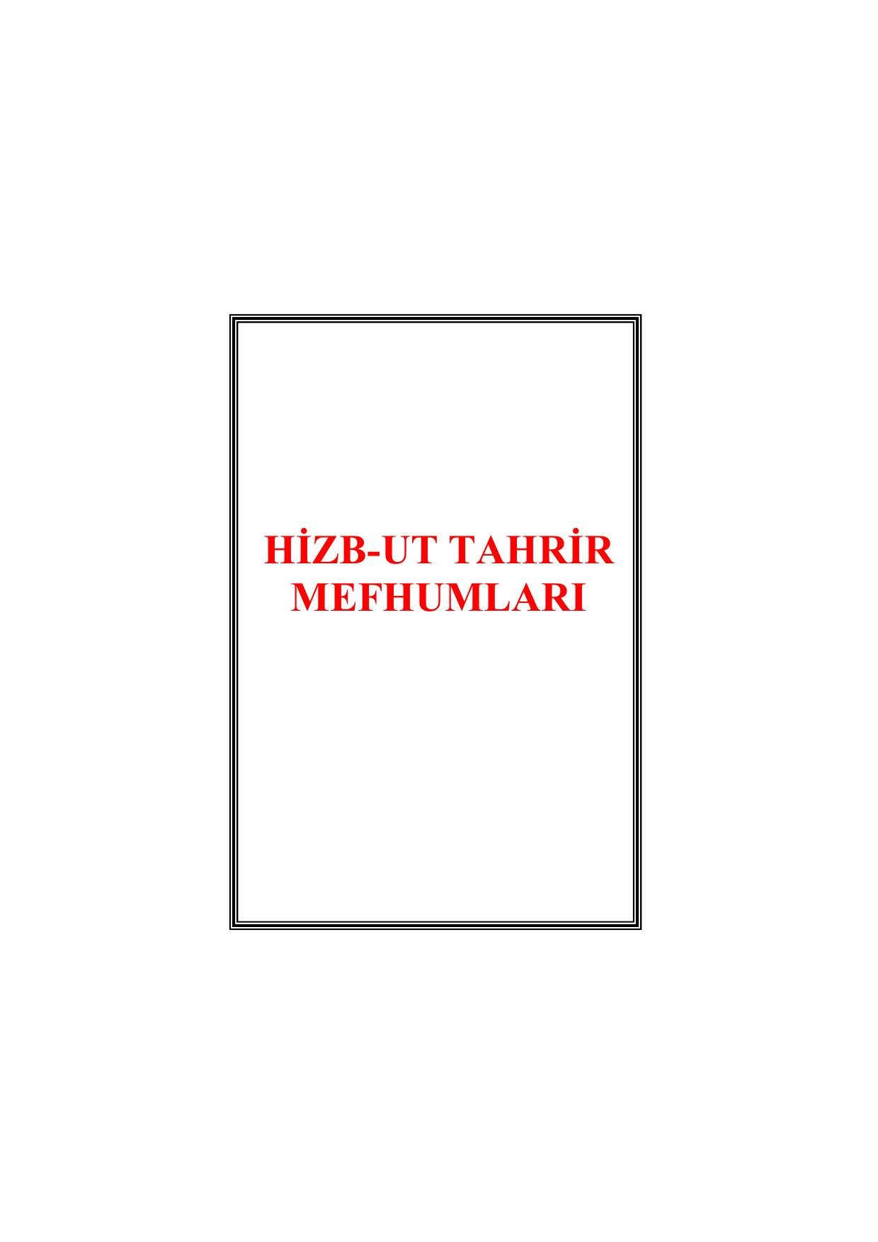 Hizb ut Tahrir Mefhumları cover