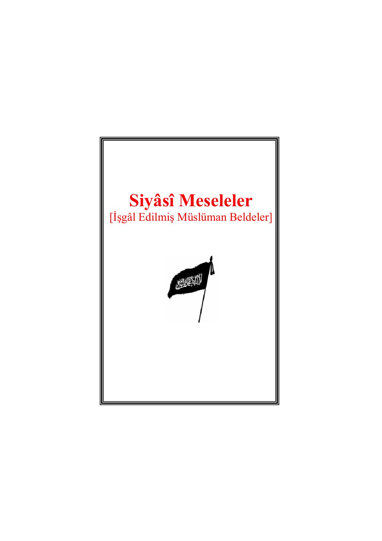 Siyâsî Meseleler [İşgâl Edilmiş Müslüman Beldeler] cover