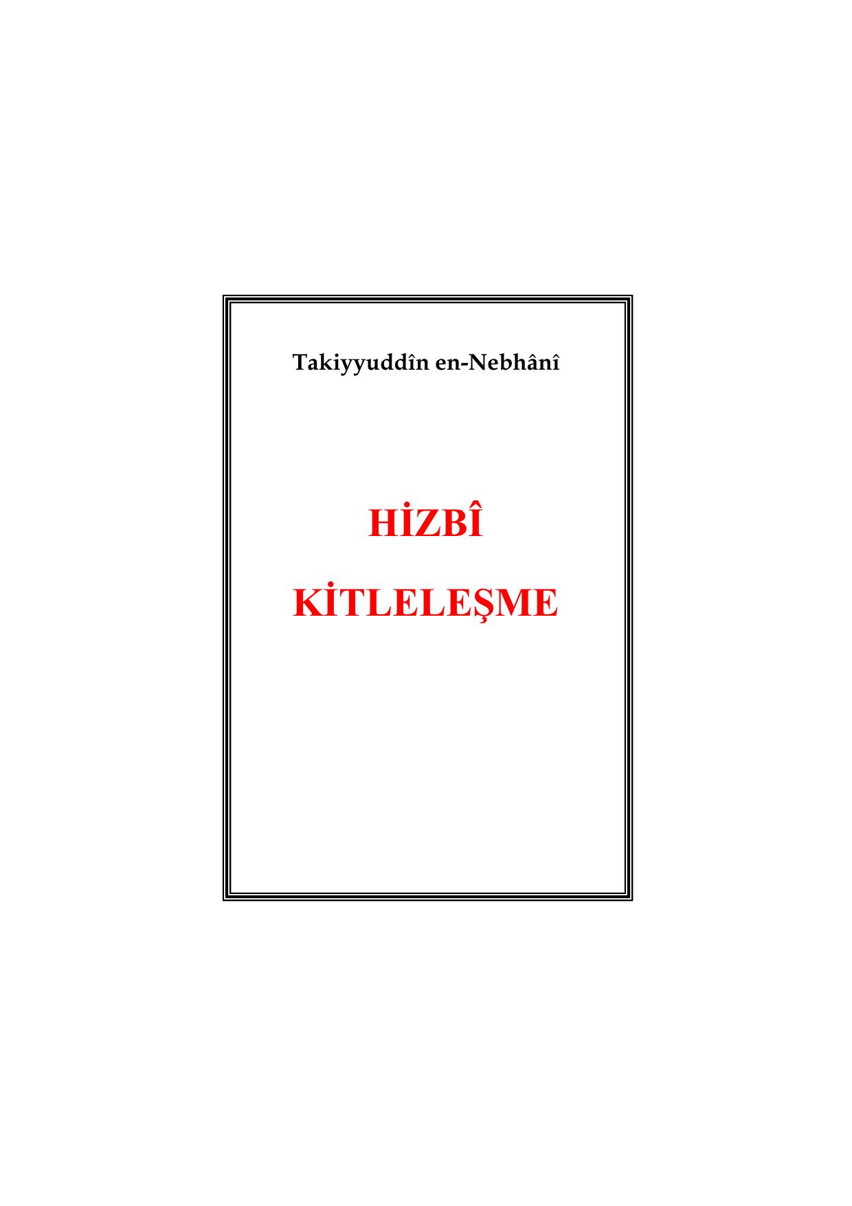 Hizbî Kitleleşme cover
