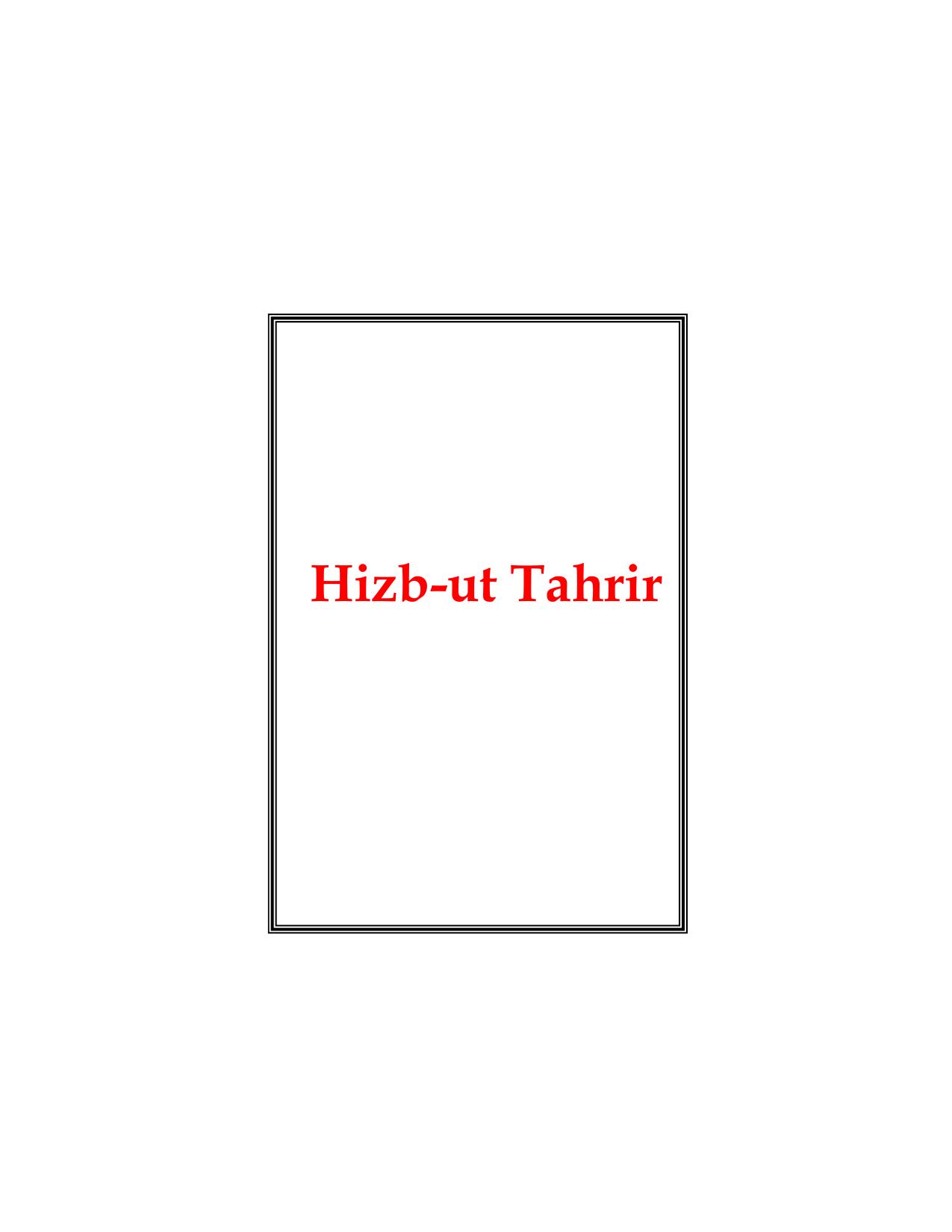 Hizb ut Tahrir cover